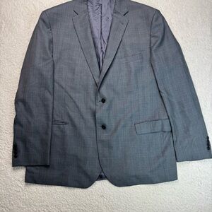 Jos A Bank Signature 50L Blue‎ Sport Coat Blazer Wool Plaid Windowpane